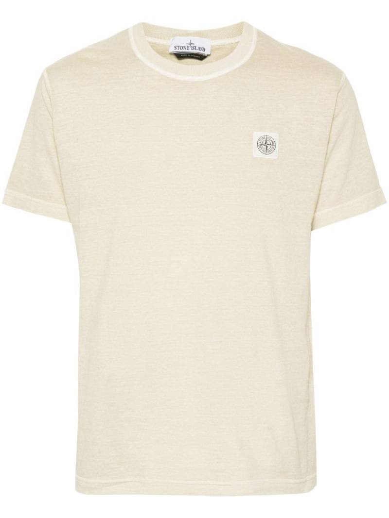 Stone Island Compass-appliqué cotton T-shirt - Neutrals von Stone Island