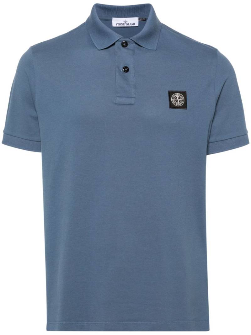 Stone Island Compass-appliqué cotton polo shirt - Blue von Stone Island