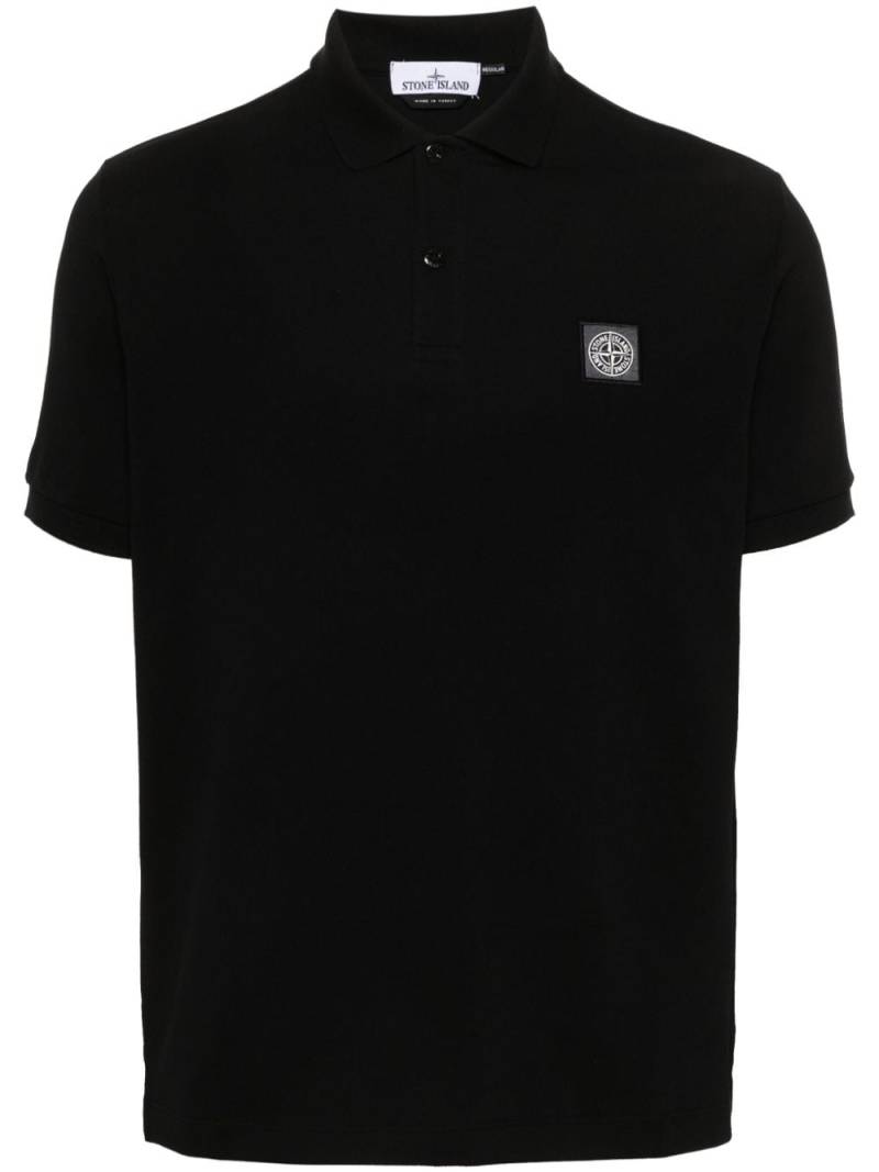 Stone Island Compass-appliqué polo shirt - Black von Stone Island