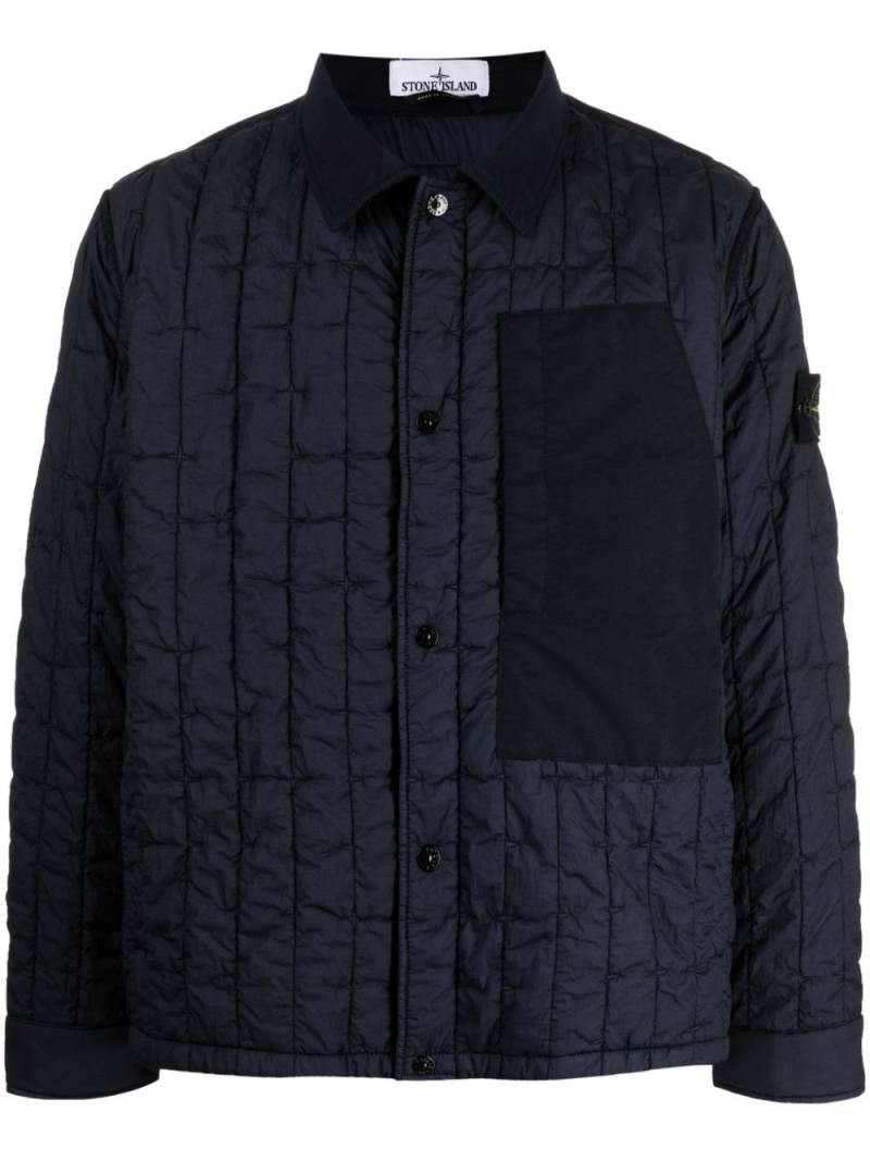 Stone Island Compass-appliqué quilted jacket - Blue von Stone Island