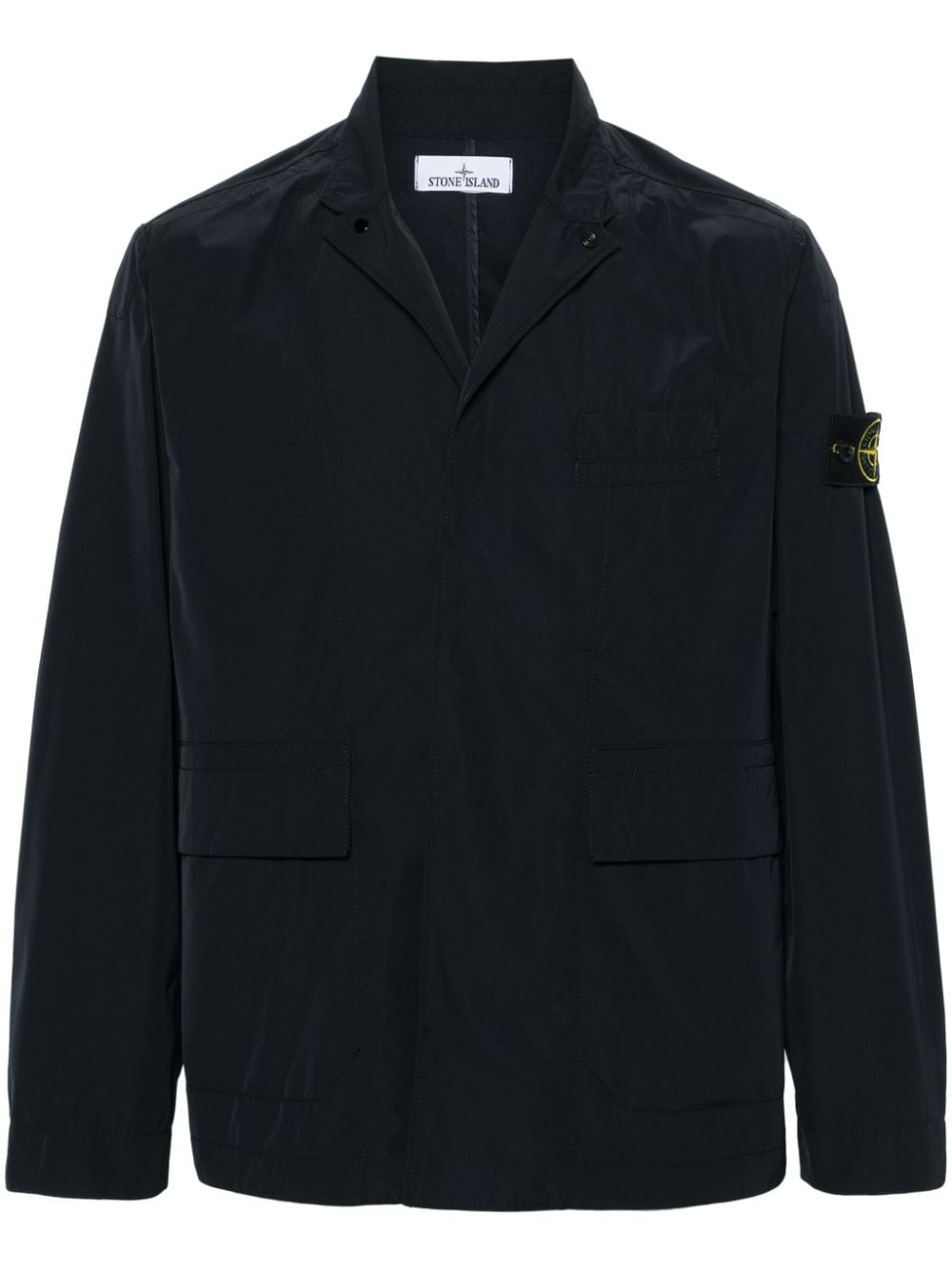 Stone Island Compass-appliqué single-breasted blazer - Blue von Stone Island