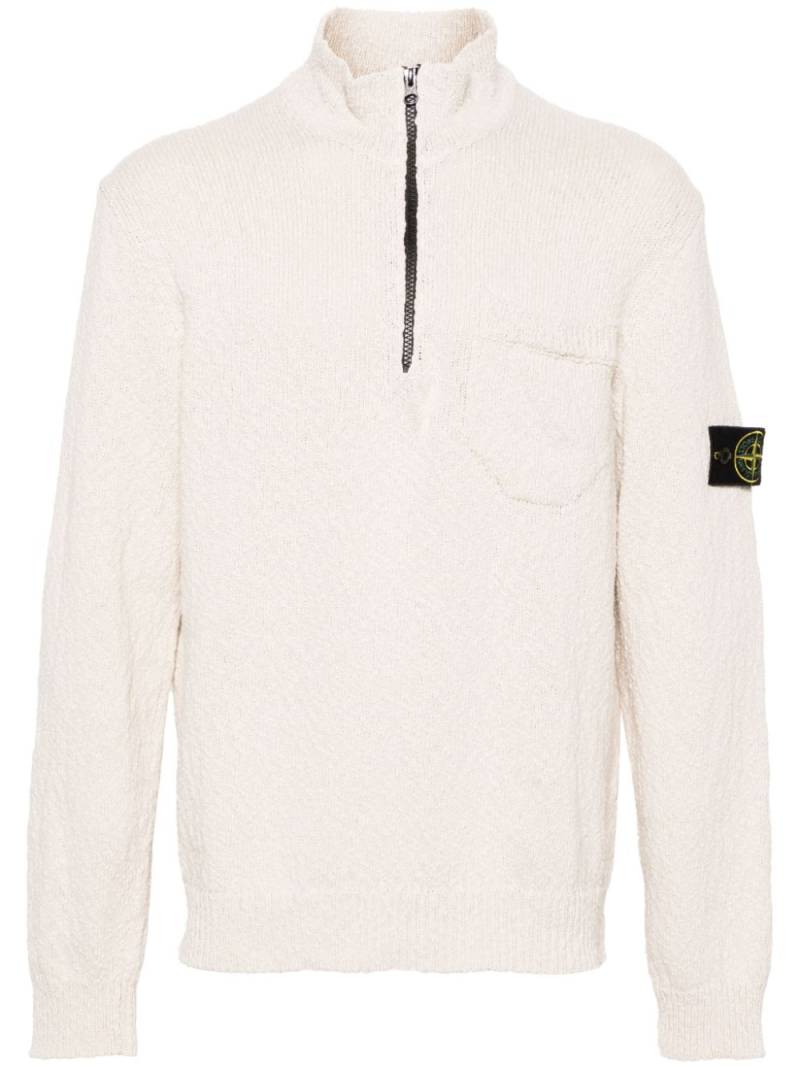 Stone Island Compass-badge bouclé jumper - Neutrals von Stone Island