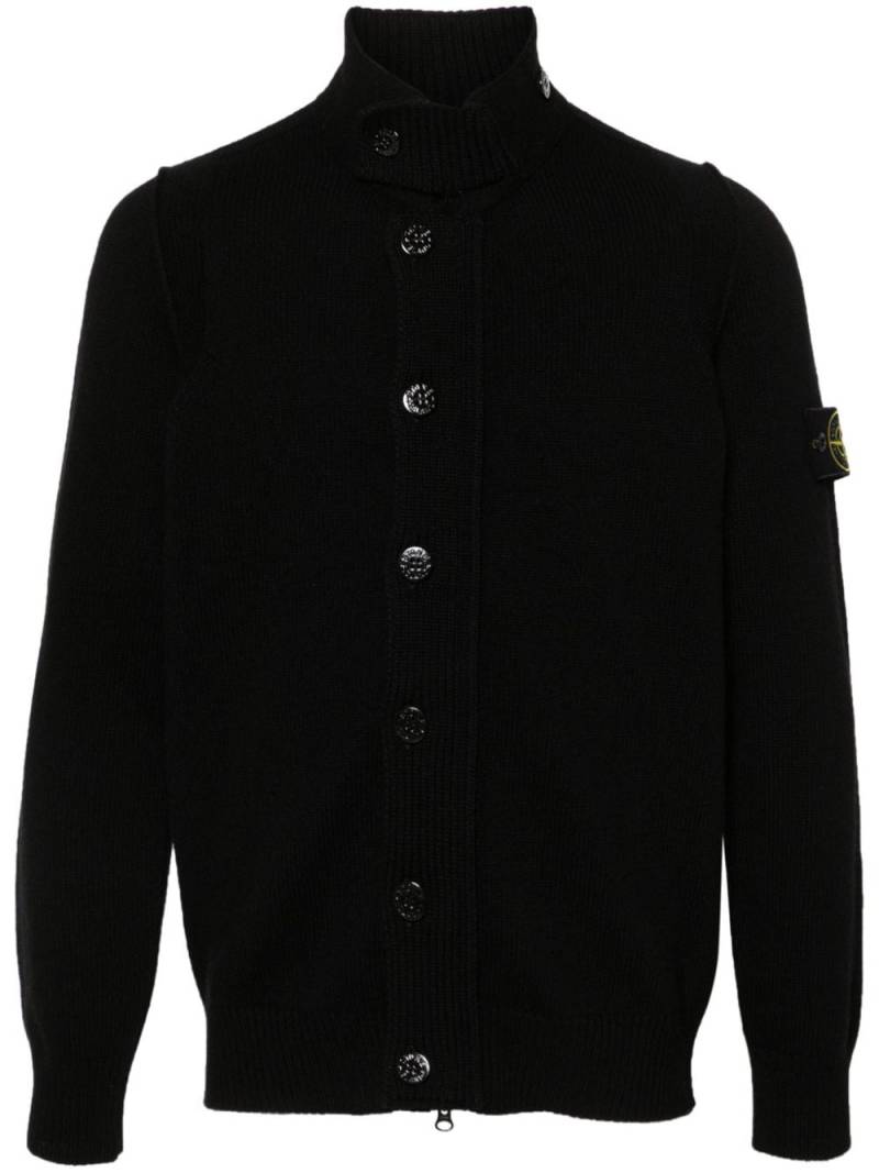 Stone Island Compass-badge button-up cardigan - Black von Stone Island