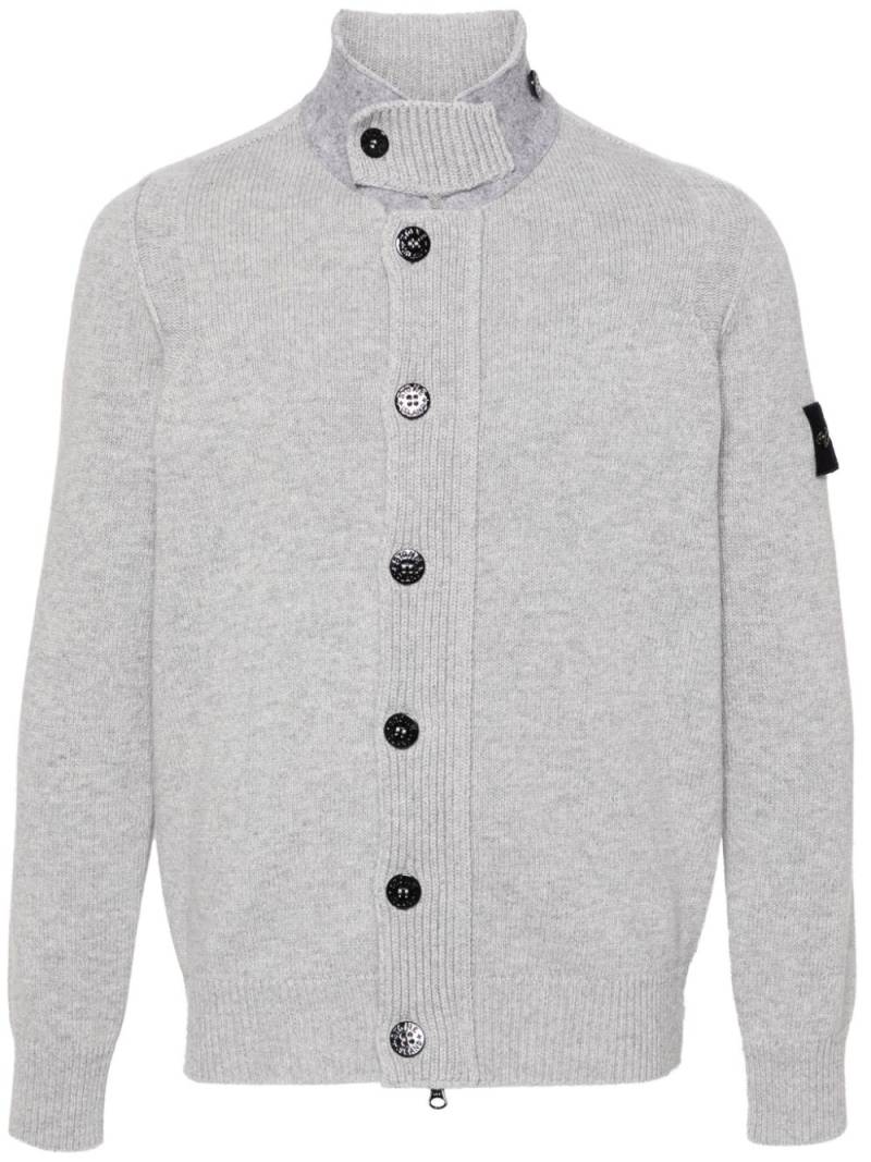 Stone Island Compass-badge button-up cardigan - Grey von Stone Island