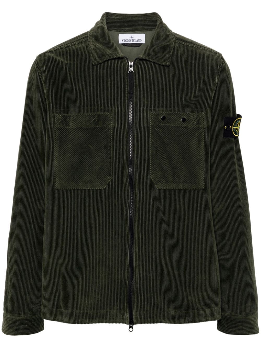 Stone Island Compass-badge corduroy shirt jacket - Green von Stone Island