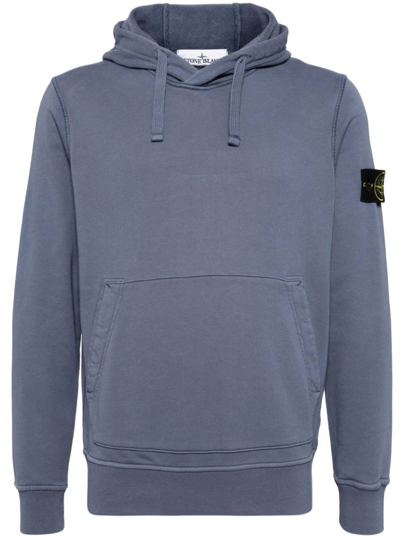 Stone Island Compass-badge cotton hoodie - Blue von Stone Island