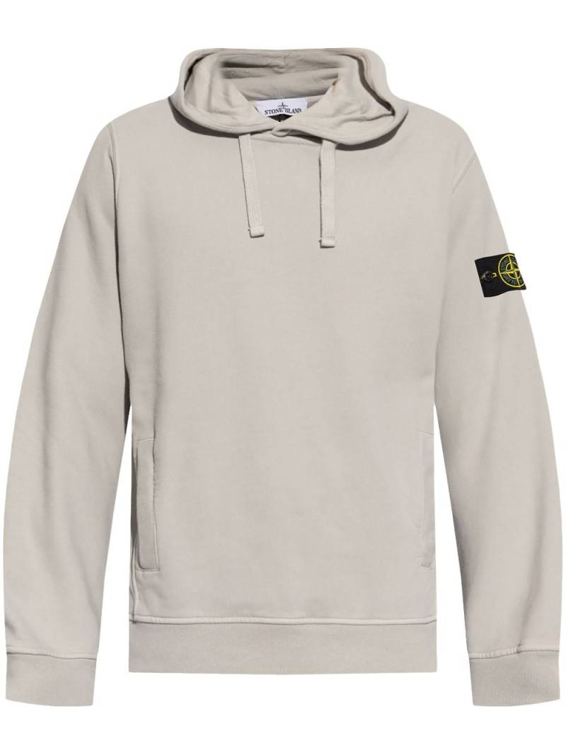 Stone Island Compass-badge cotton hoodie - Grey von Stone Island