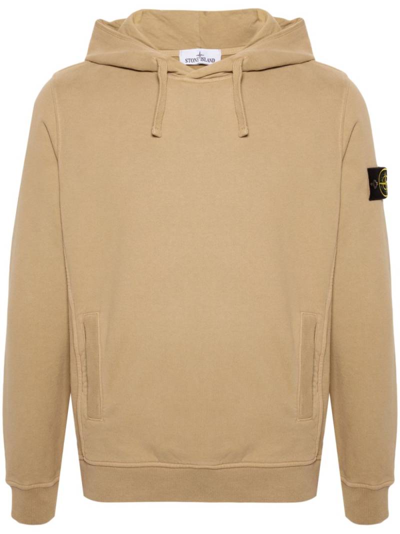 Stone Island Compass-badge cotton hoodie - Neutrals von Stone Island