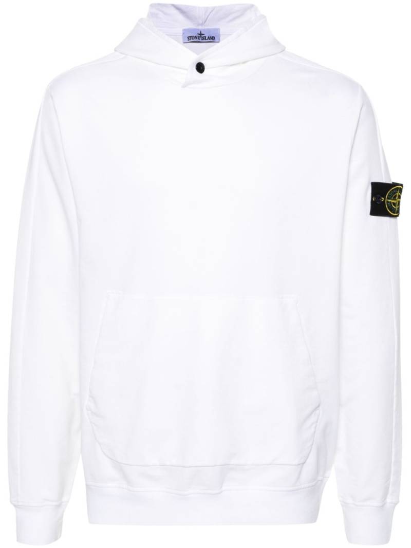 Stone Island Compass-badge cotton hoodie - White von Stone Island