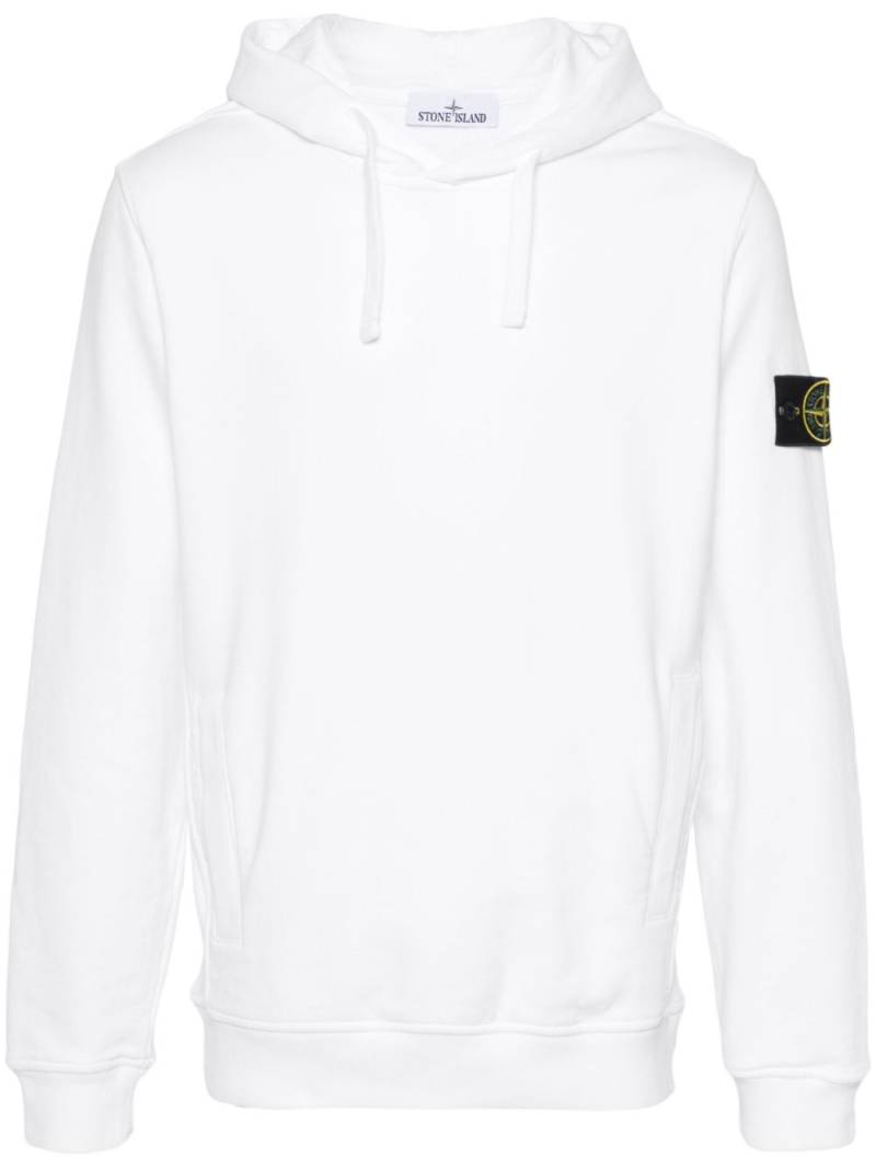 Stone Island Compass-badge cotton hoodie - White von Stone Island