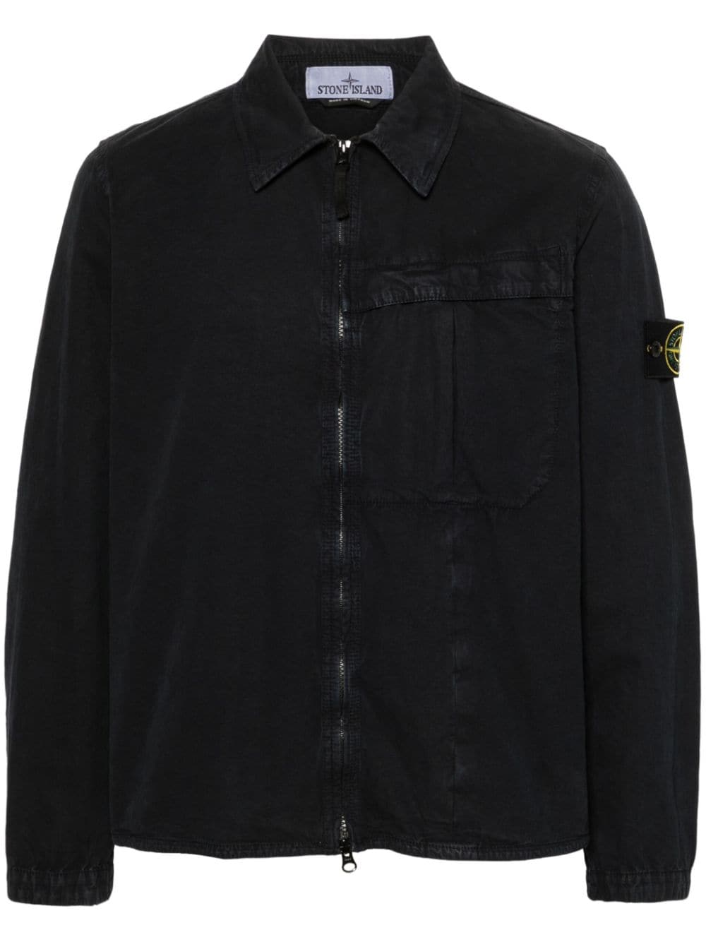 Stone Island Compass-badge cotton overshirt - Blue von Stone Island