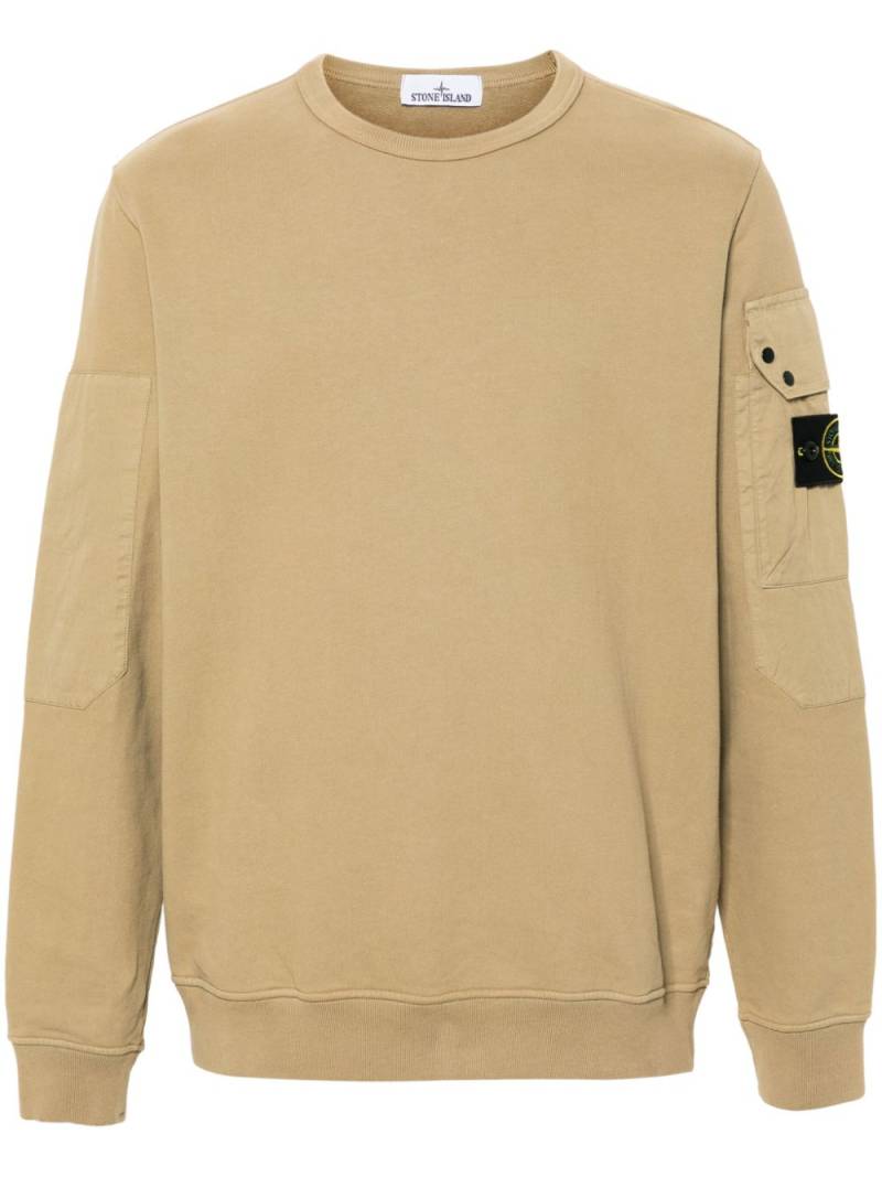 Stone Island Compass-badge cotton sweatshirt - Neutrals von Stone Island