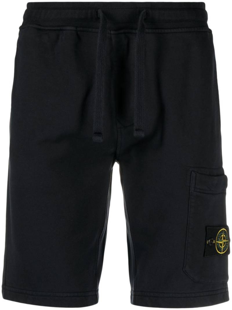 Stone Island Compass-appliqué cotton track shorts - Blue von Stone Island