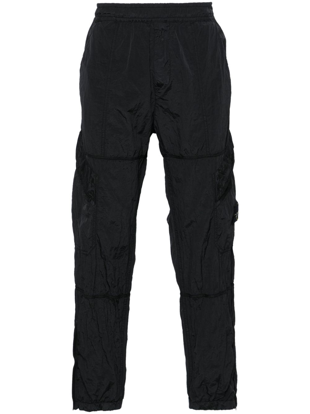 Stone Island Compass-badge crinkled track pants - Black von Stone Island