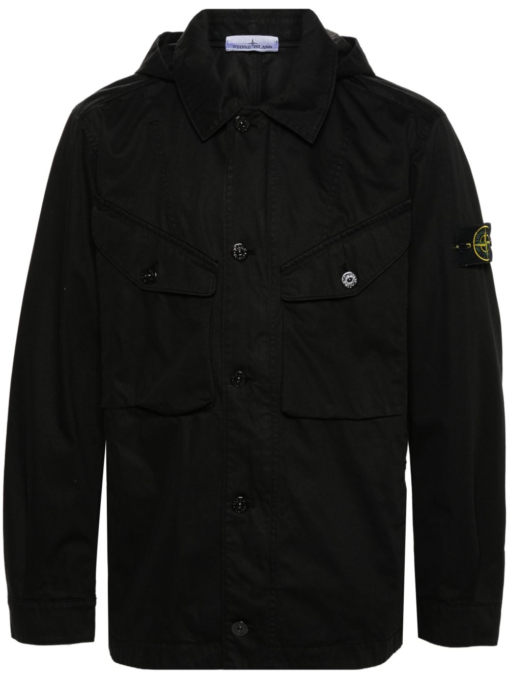 Stone Island Compass-badge hooded jacket - Black von Stone Island