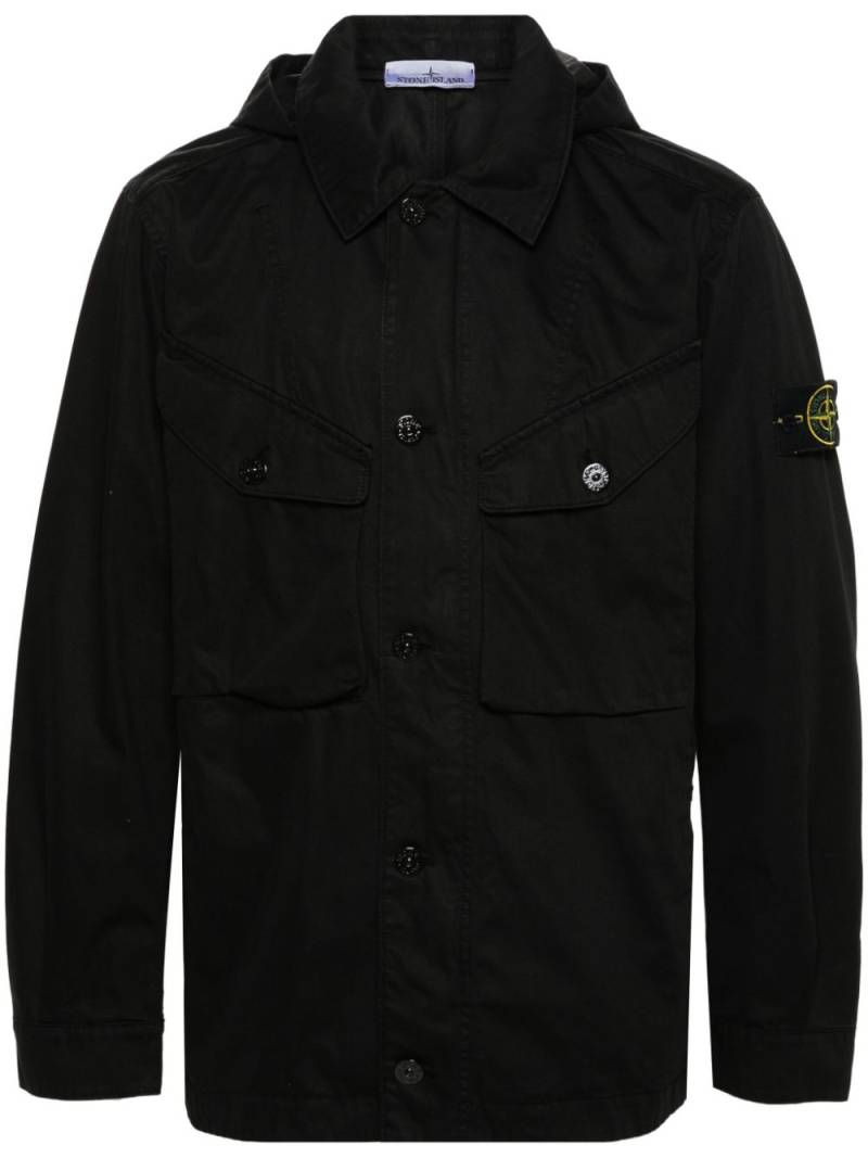 Stone Island Compass-badge hooded jacket - Black von Stone Island