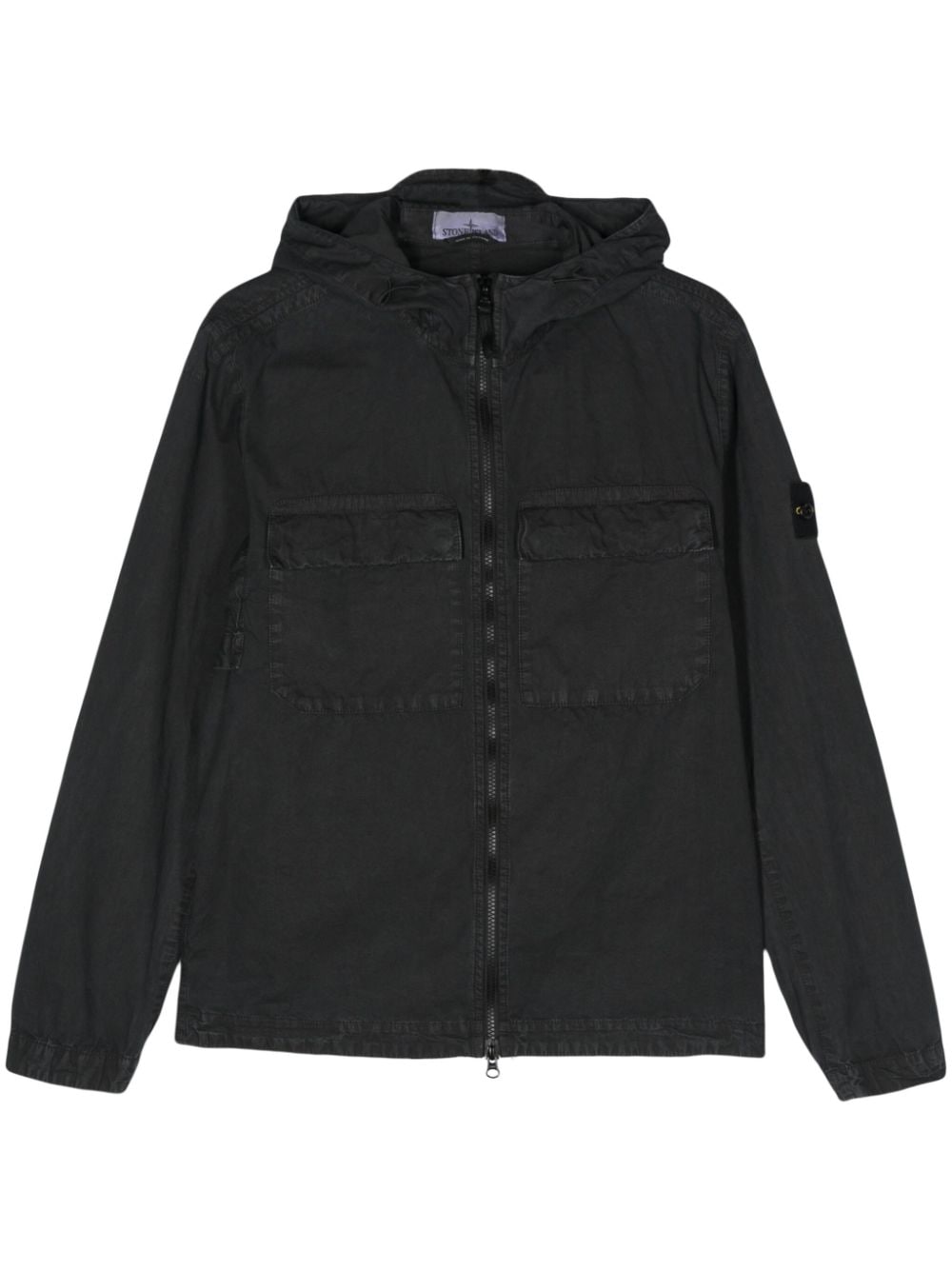 Stone Island Compass-badge hooded jacket - Black von Stone Island