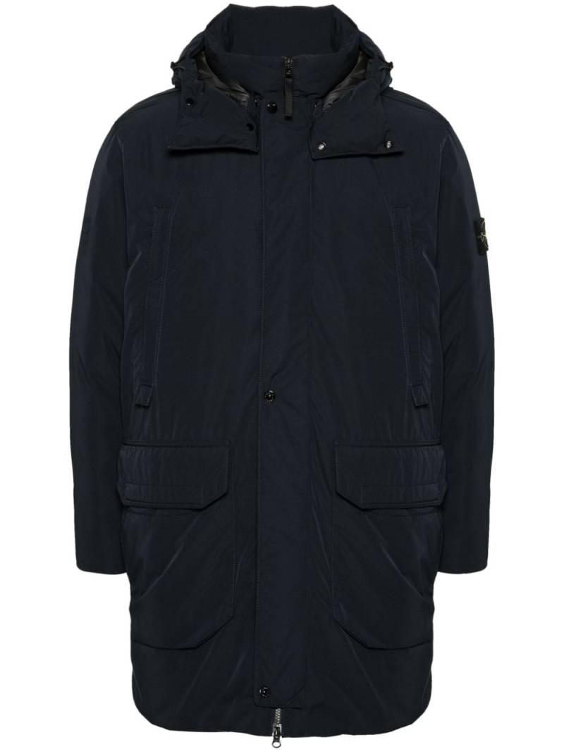 Stone Island compass-badge hooded jacket - Black von Stone Island