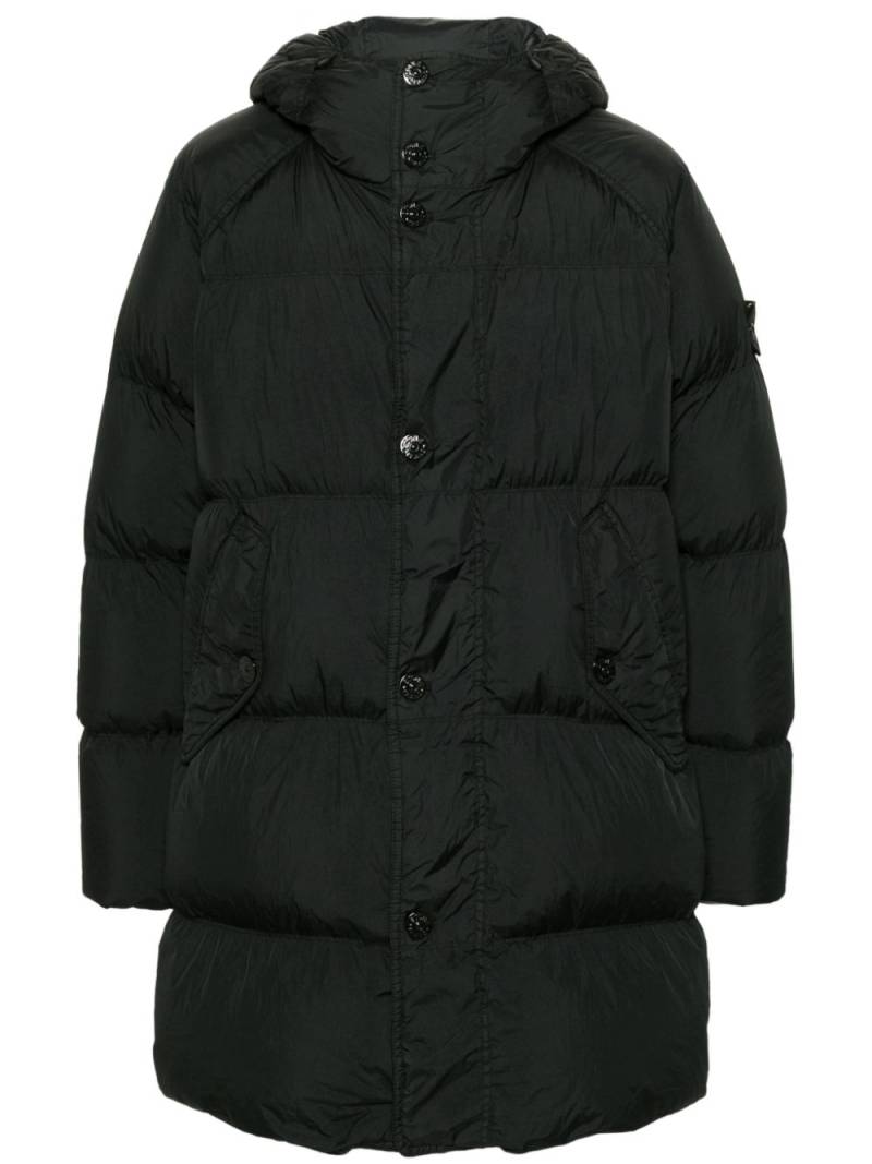 Stone Island Compass-badge hooded padded coat - Black von Stone Island