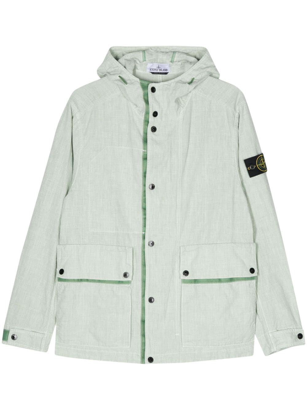 Stone Island Compass-badge linen blend jacket - Green von Stone Island