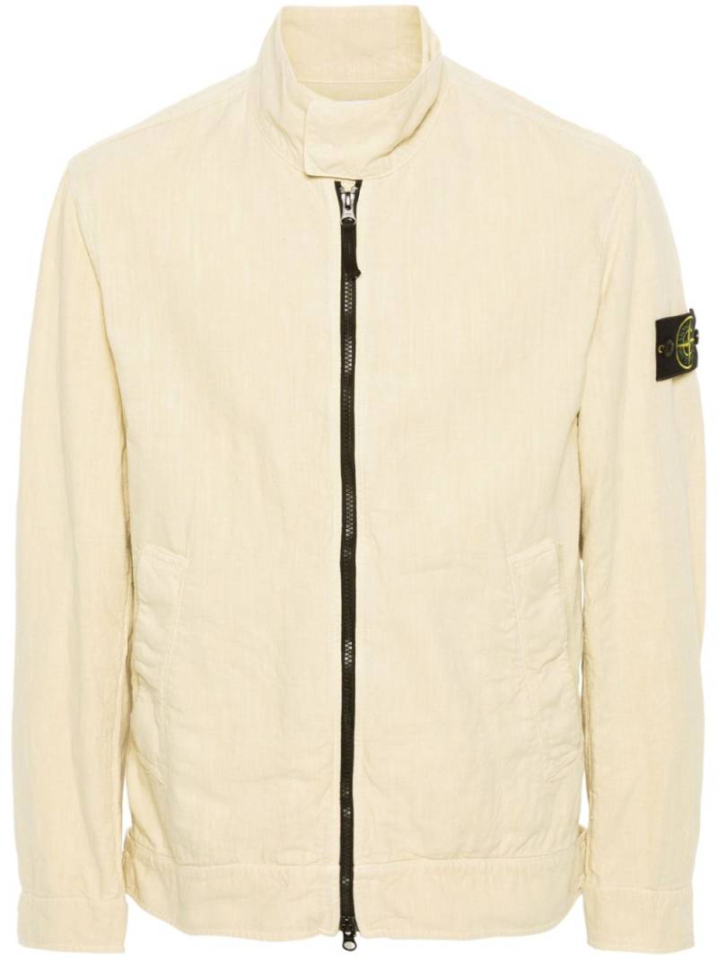 Stone Island Compass-badge linen-blend jacket - Neutrals von Stone Island