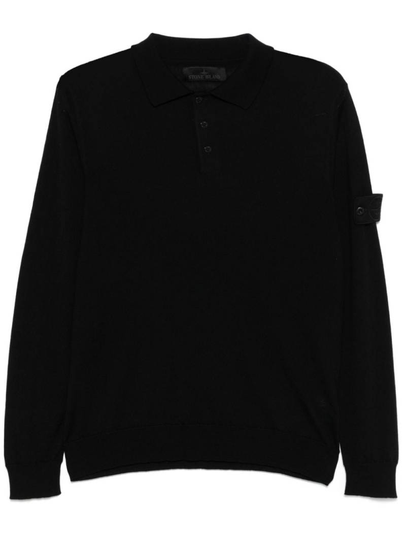 Stone Island Compass-badge polo top - Black von Stone Island