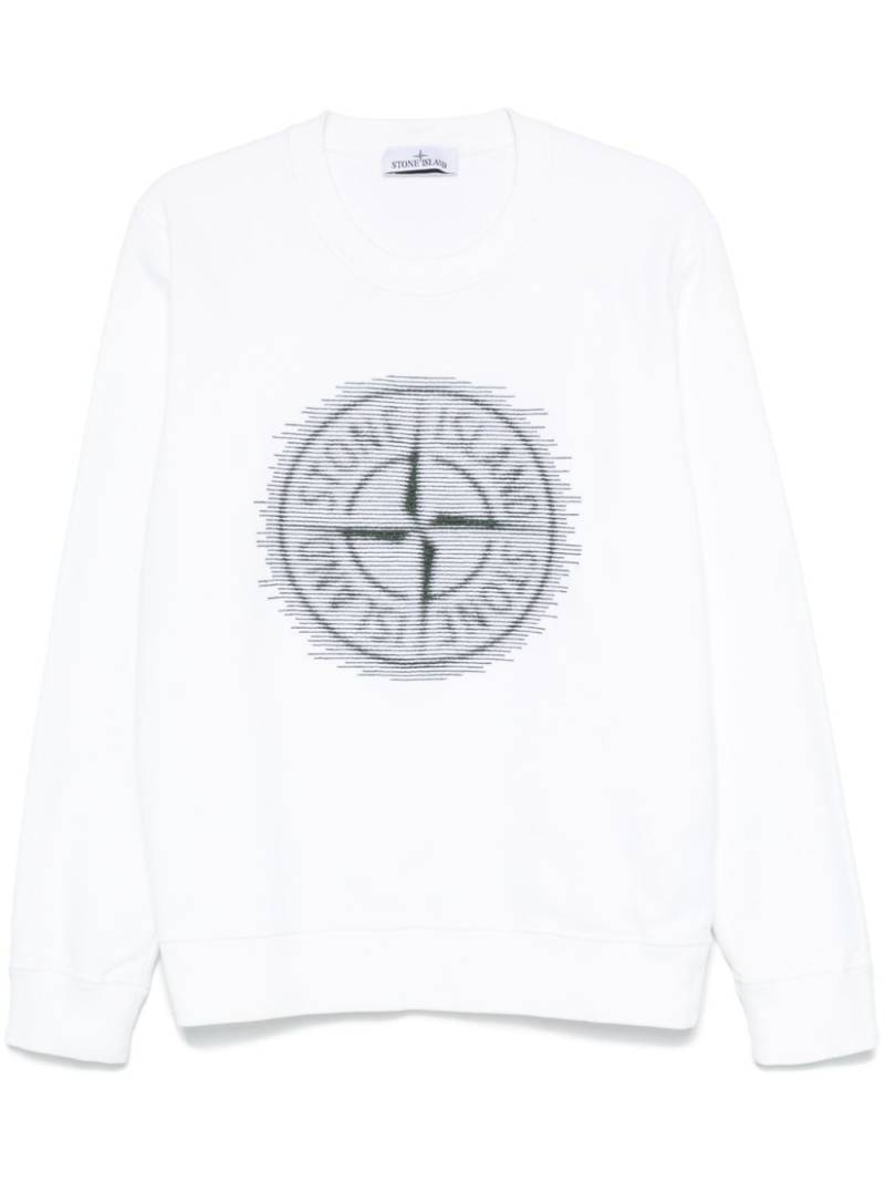 Stone Island Compass-badge print sweatshirt - White von Stone Island