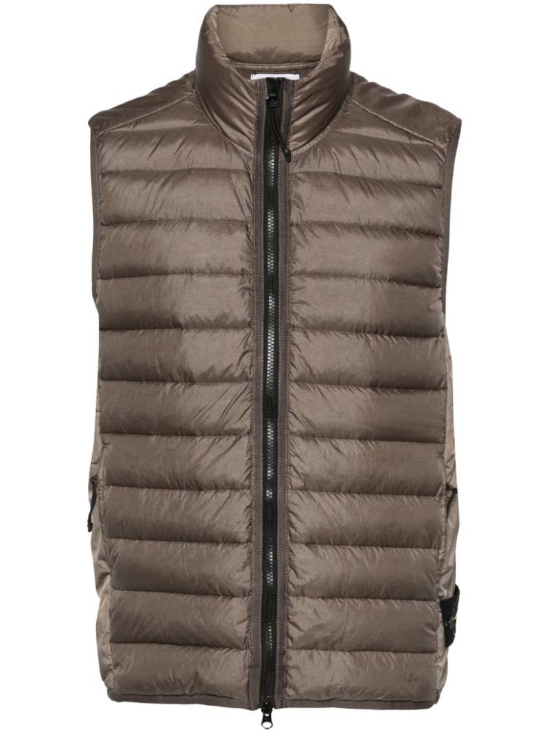 Stone Island Compass-badge quilted gilet - Brown von Stone Island