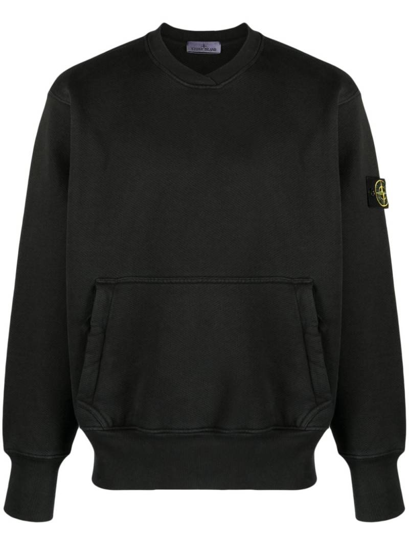 Stone Island Compass-badge ribbed-knit jumper - Black von Stone Island