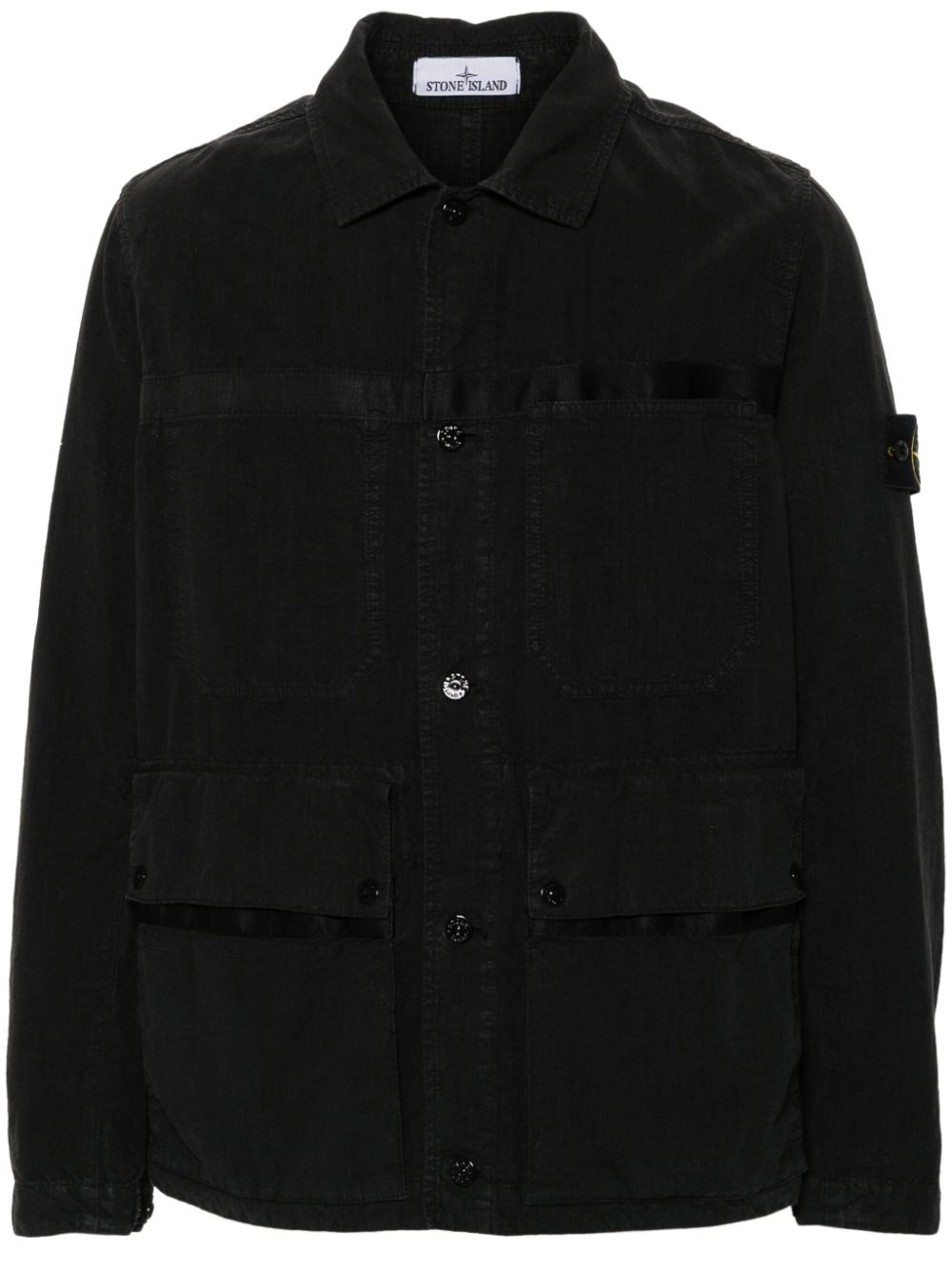 Stone Island Compass badge shirt jacket - Black von Stone Island