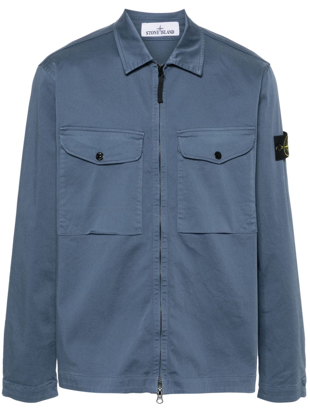 Stone Island Compass-badge shirt jacket - Blue von Stone Island