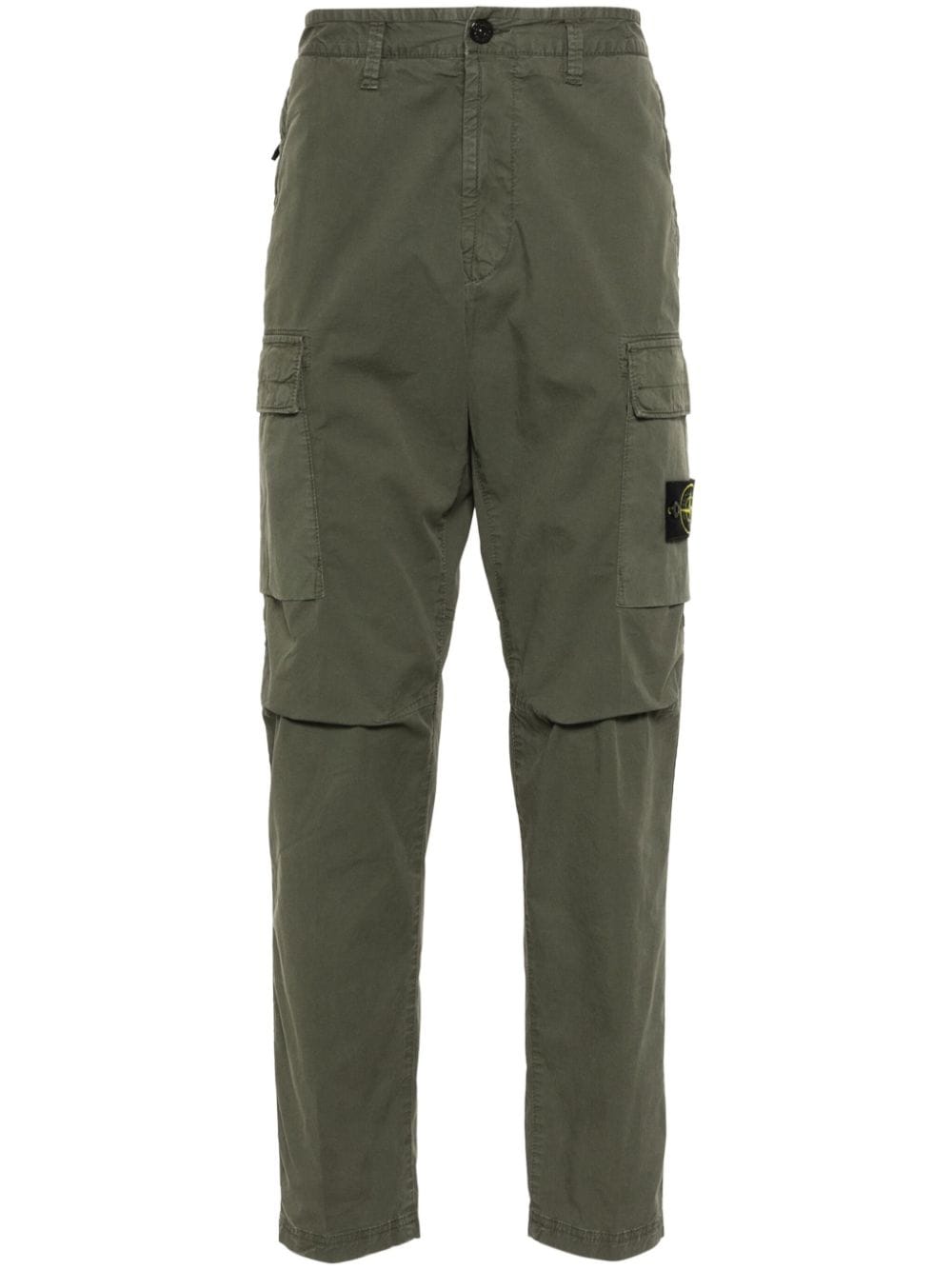 Stone Island Compass-badge slim-cut cargo trousers - Green von Stone Island