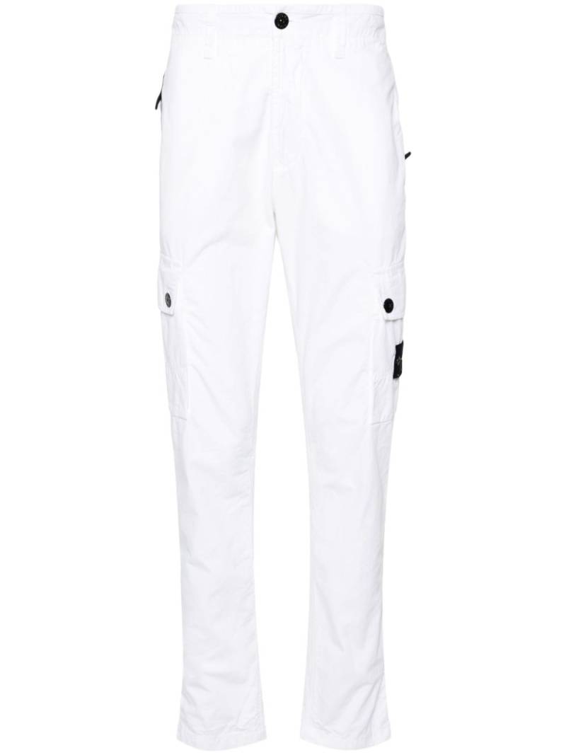 Stone Island Compass-badge slim-fit trousers - White von Stone Island