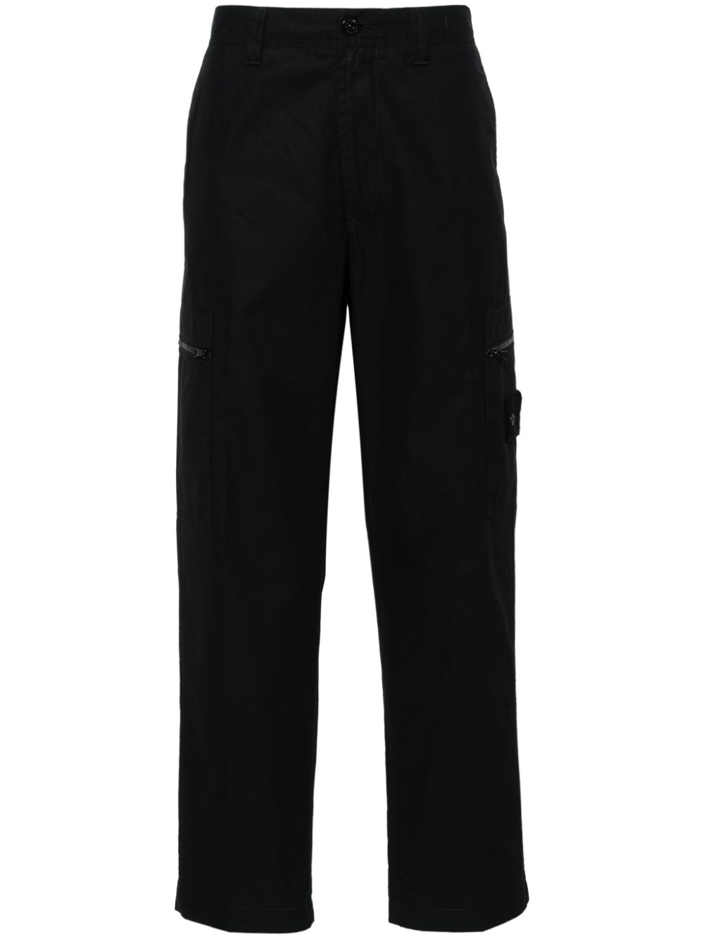 Stone Island Compass badge straight-leg trousers - Black von Stone Island