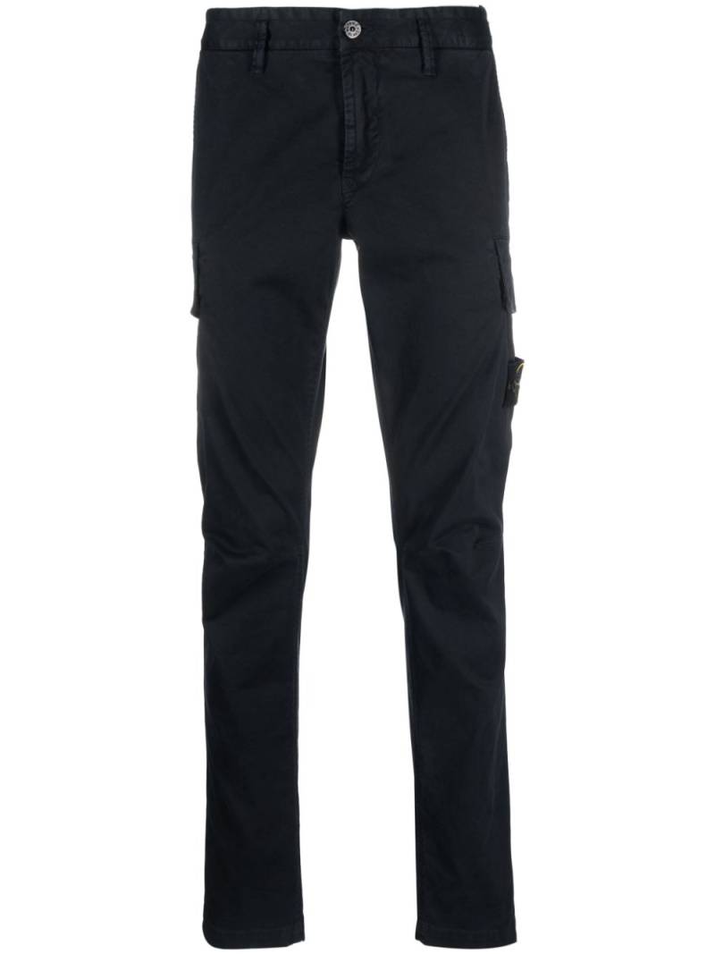 Stone Island Compass-badge tapered cargo trousers - Blue von Stone Island