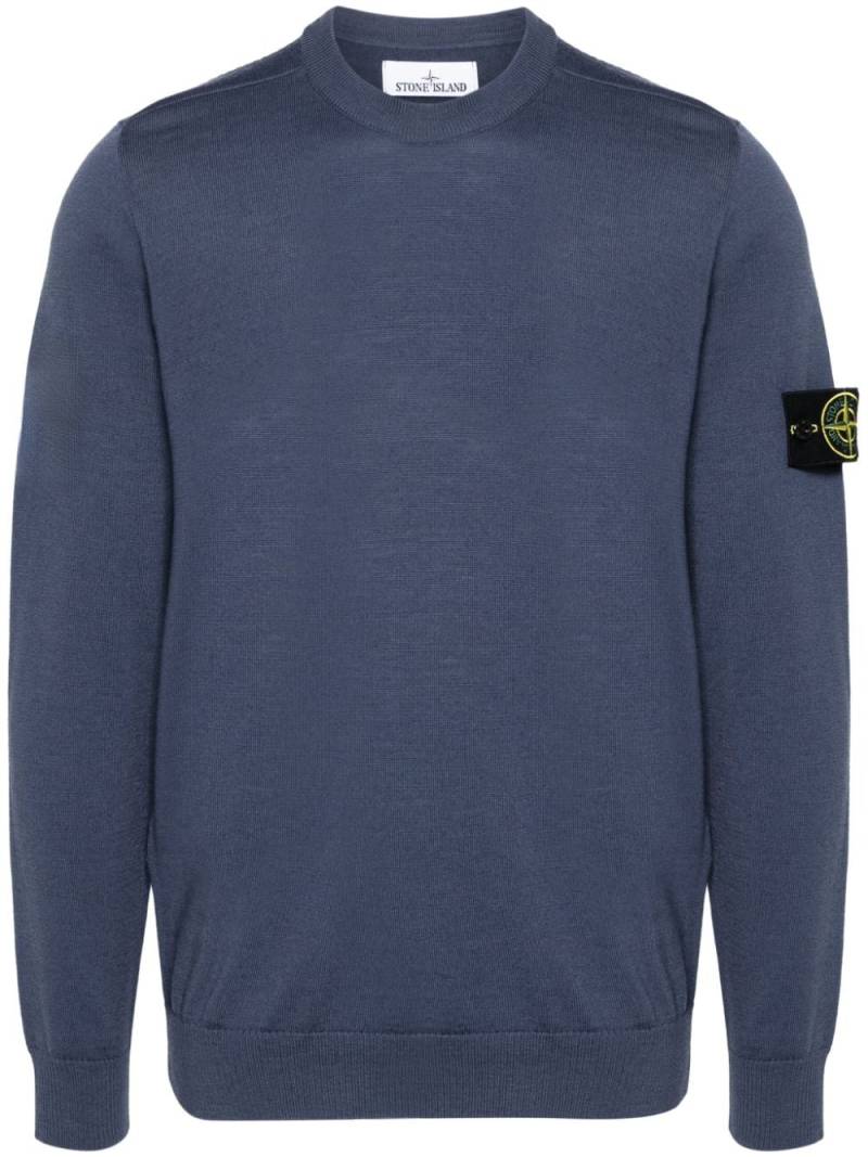 Stone Island Compass-badge virgin wool jumper - Blue von Stone Island