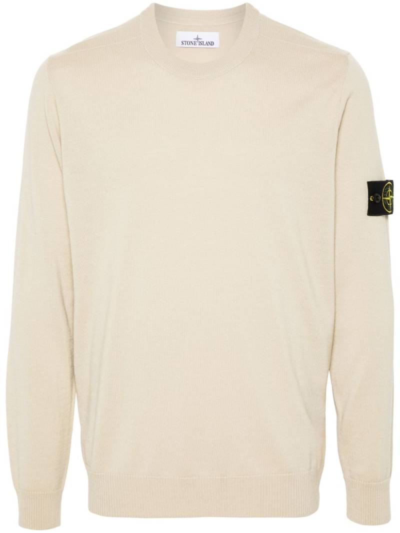 Stone Island Compass-badge virgin wool jumper - Neutrals von Stone Island