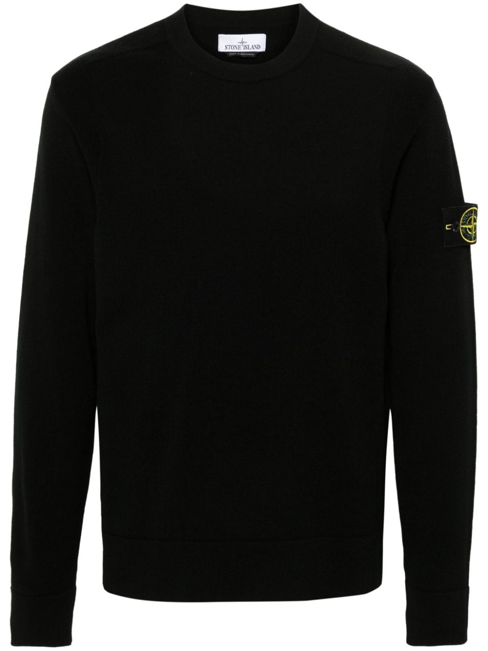 Stone Island Compass-badge wool blend jumper - Black von Stone Island