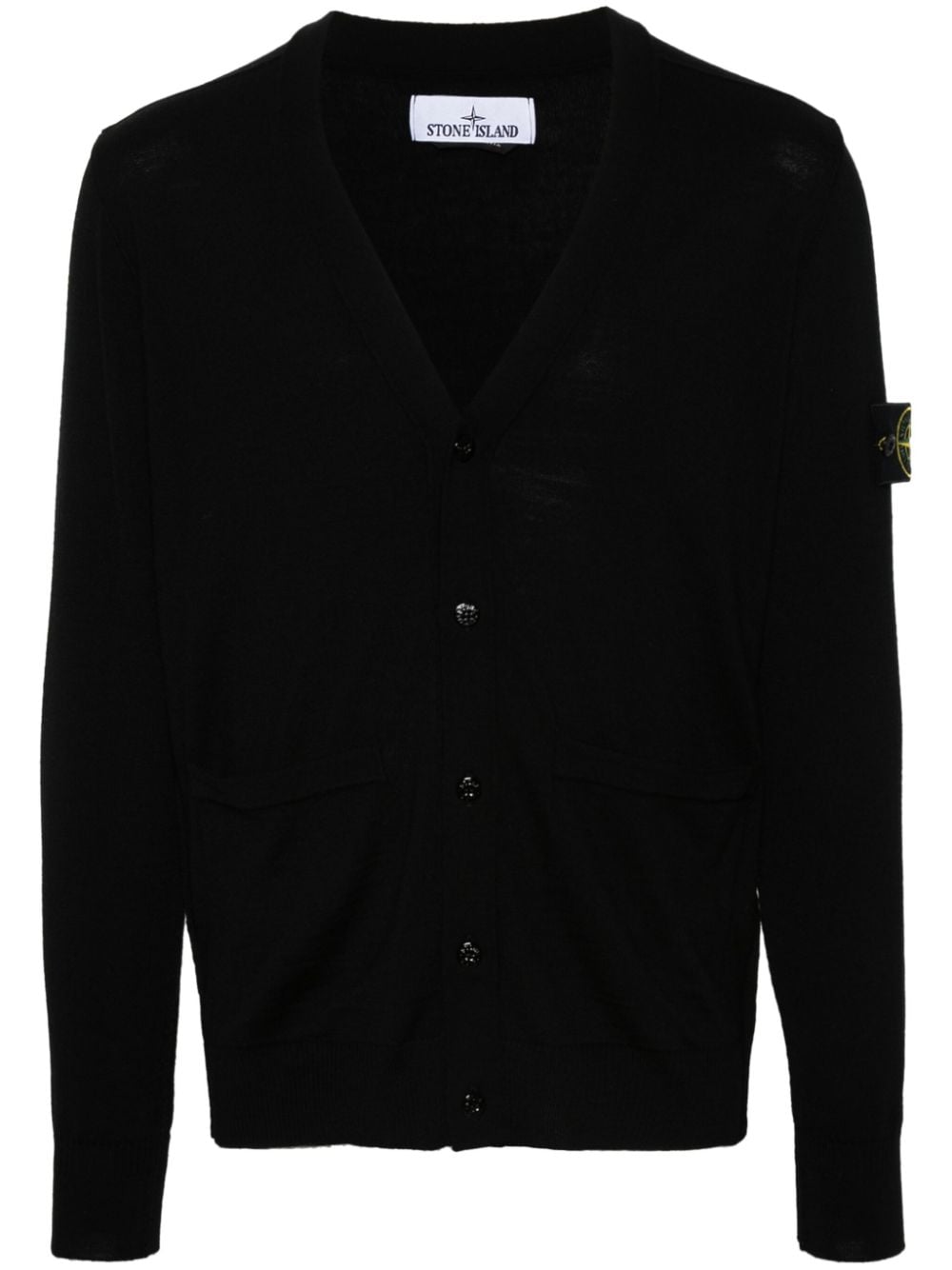 Stone Island Compass-badge wool cardigan - Black von Stone Island