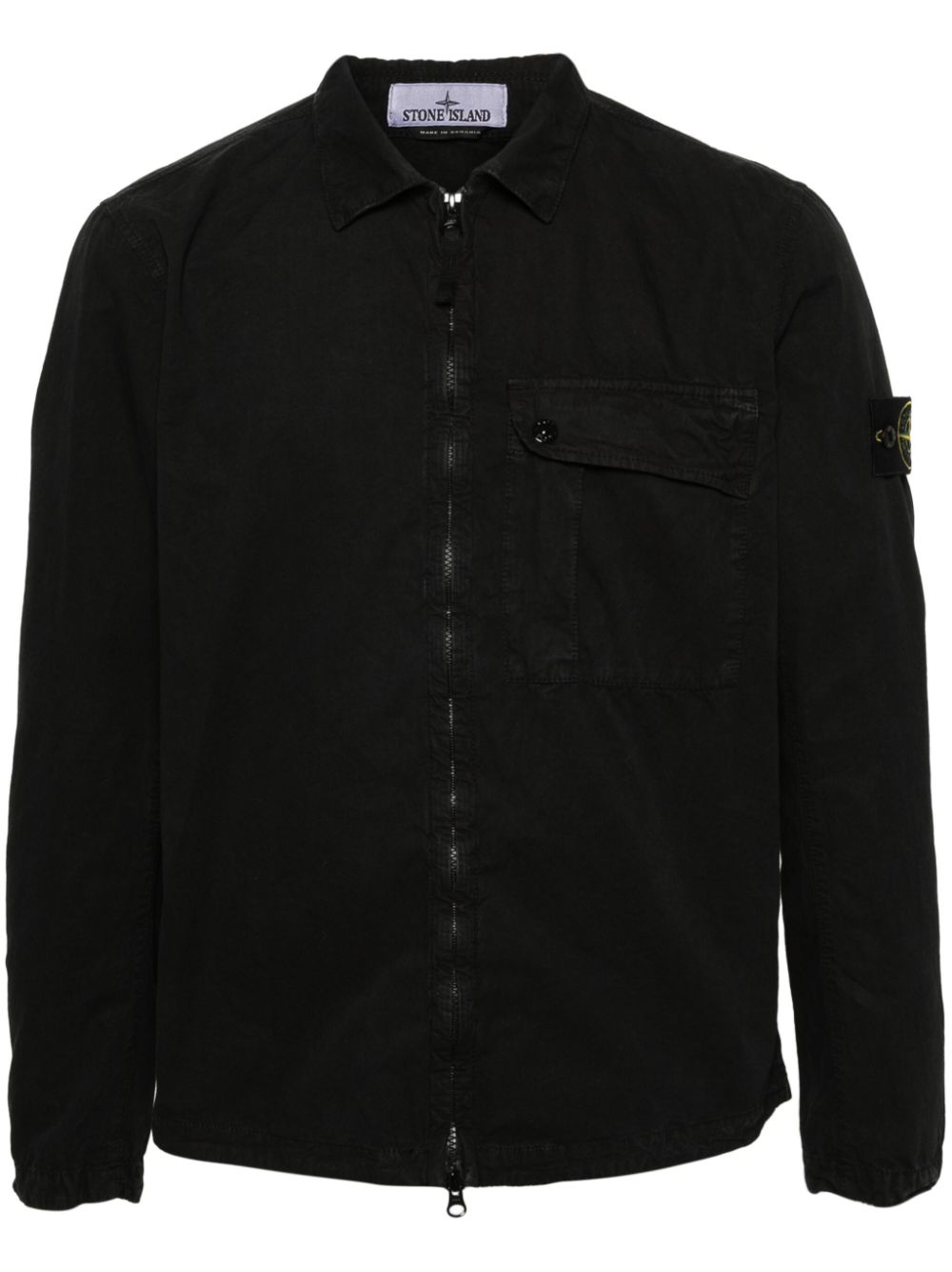 Stone Island Compass cotton shirt jacket - Black von Stone Island