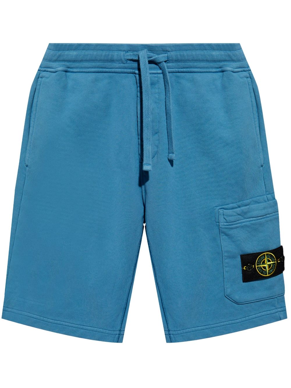 Stone Island Compass-logo cotton-fleece Bermuda shorts - Blue von Stone Island