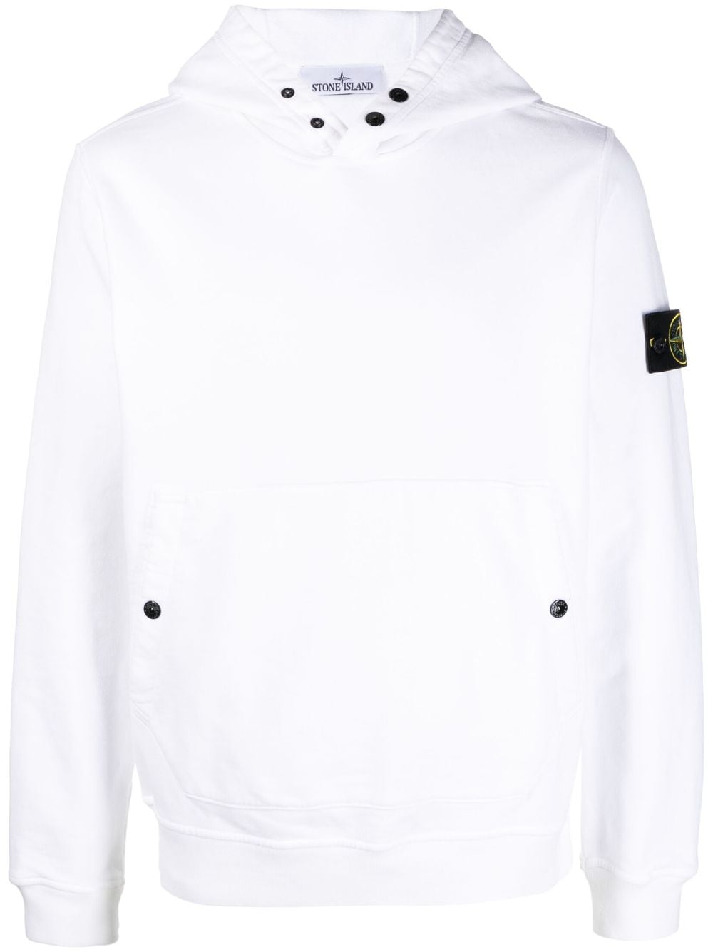 Stone Island Compass-logo cotton hoodie - White von Stone Island