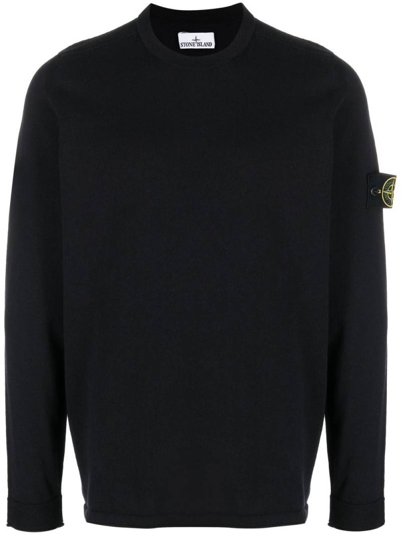 Stone Island Compass-logo cotton jumper - Black von Stone Island