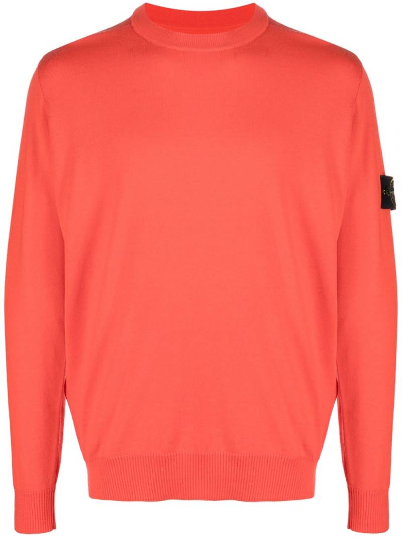 Stone Island Compass-logo patch virgin-wool jumper - Orange von Stone Island