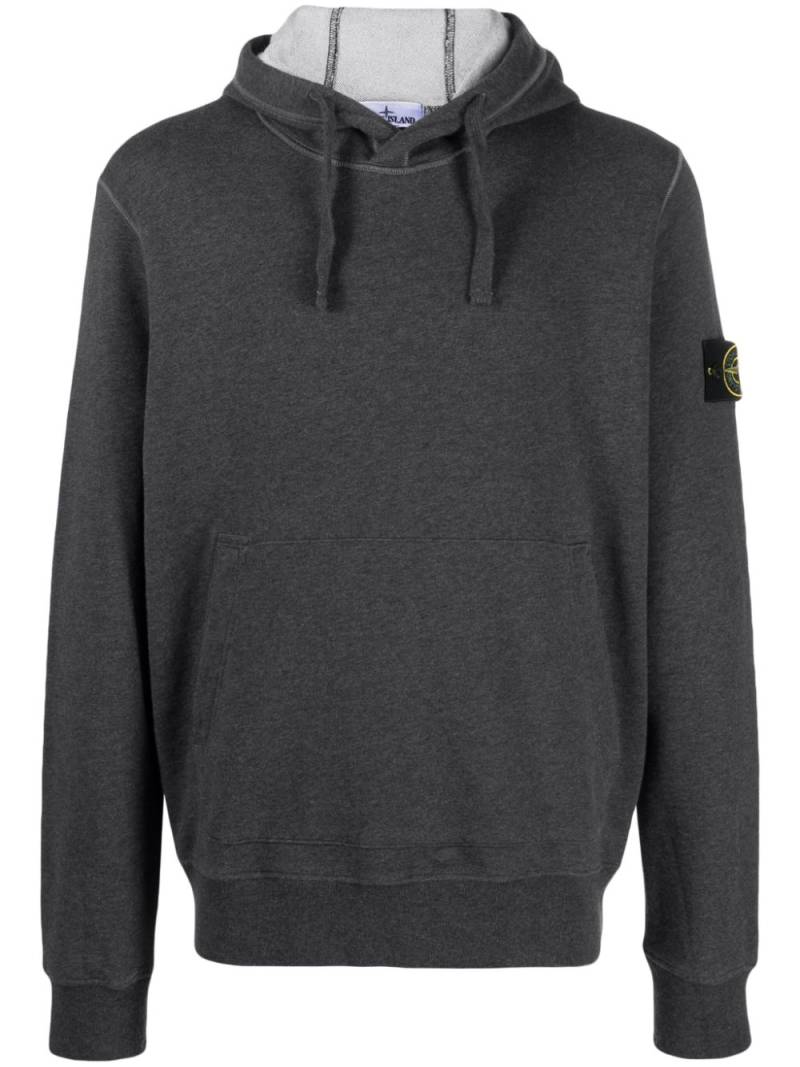 Stone Island Compass-motif cotton hoodie - Grey von Stone Island