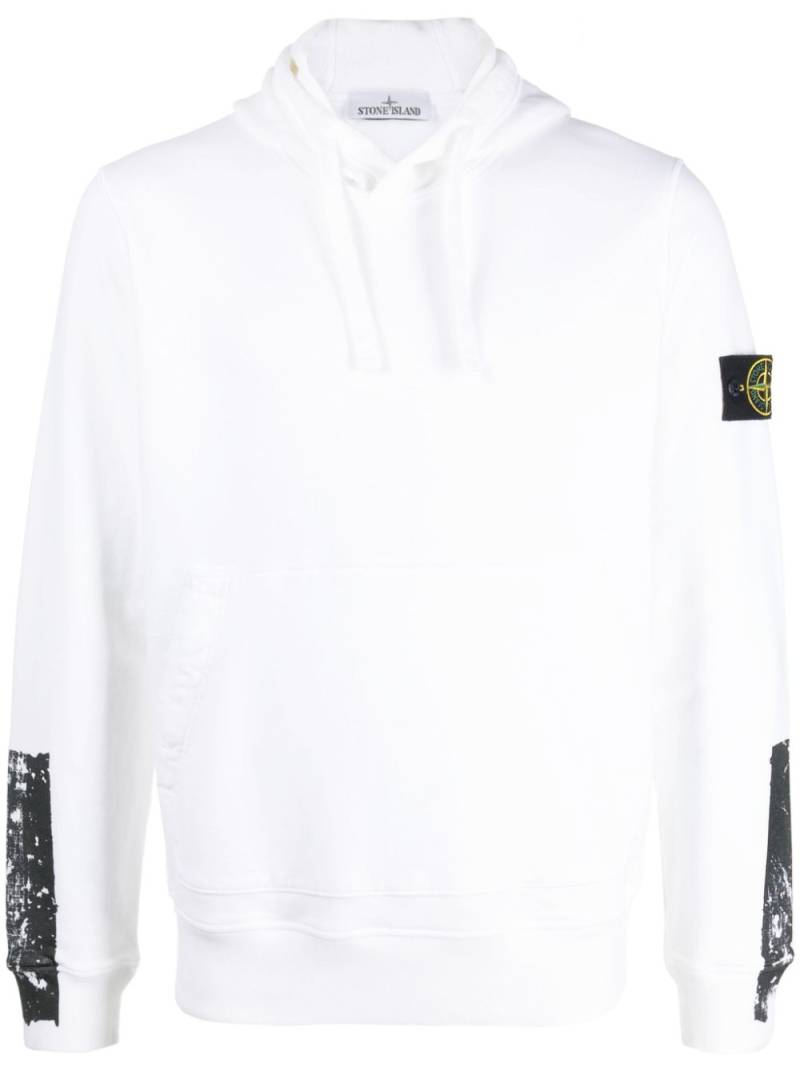 Stone Island Compass-motif cotton hoodie - White von Stone Island