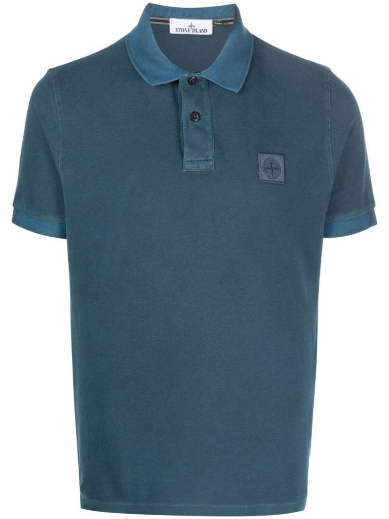 Stone Island Compass-motif cotton polo shirt - Blue von Stone Island