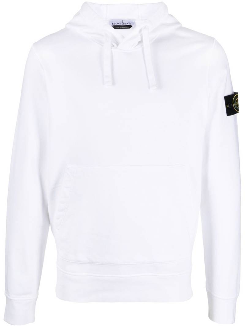 Stone Island Compass-motif drawstring hoodie - White von Stone Island