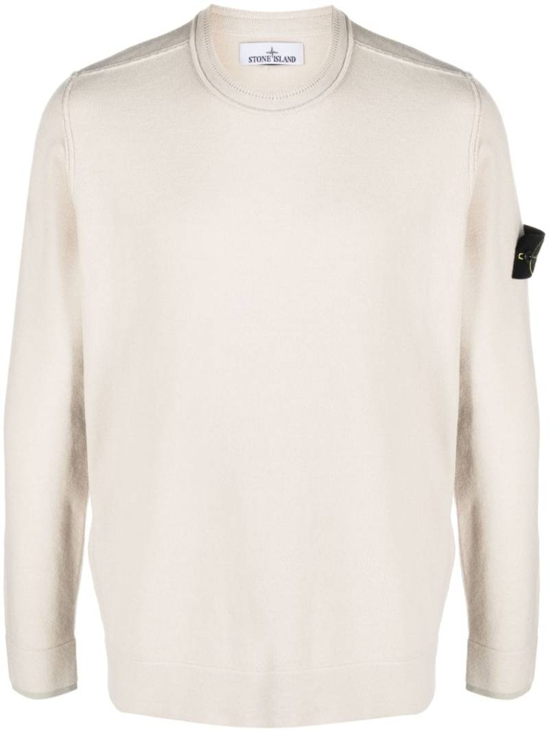 Stone Island Compass-motif long-sleeve jumper - Neutrals von Stone Island