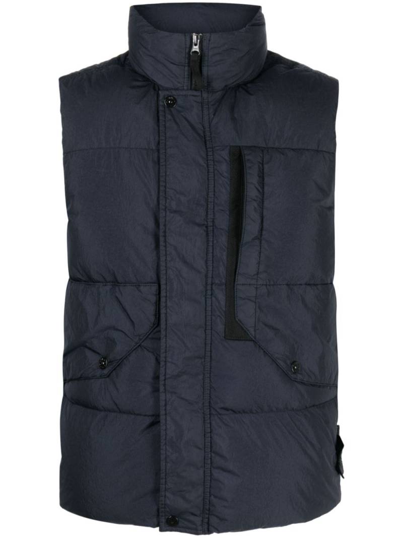 Stone Island Compass-motif quilted down gilet - Blue von Stone Island